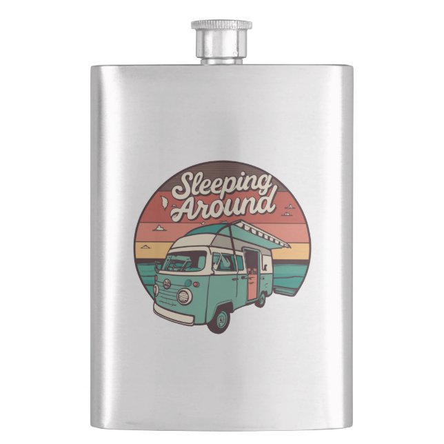 Sleeping Around Camper Flask (Front)