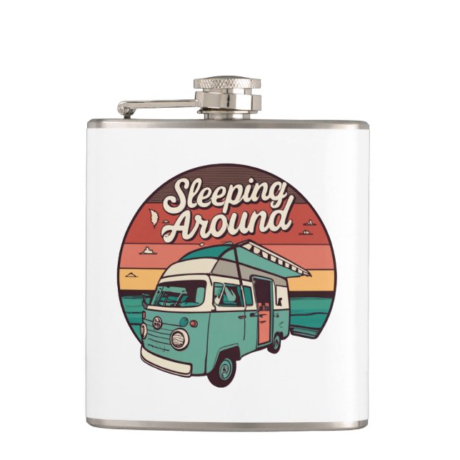 Sleeping Around Camper Flask (Front)