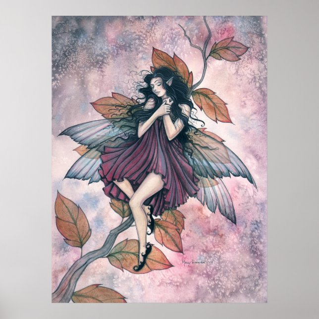 Sleeping Autumn Fairy Poster by Molly Harrison (Front)