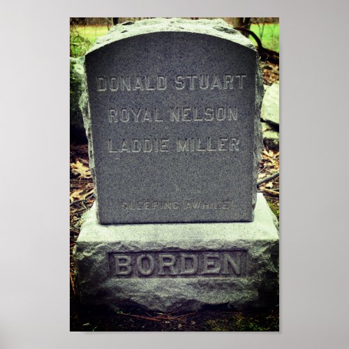 Sleeping Awhile Lizzie Borden Dog Headstone Poster