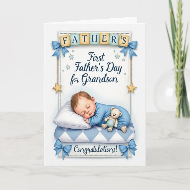 Sleeping Baby Announcement Card (Front)