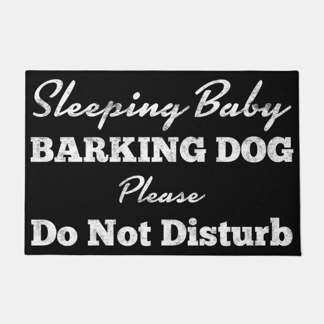 Sleeping Baby Barking Dog Do Not Disturb Doormat (Front)