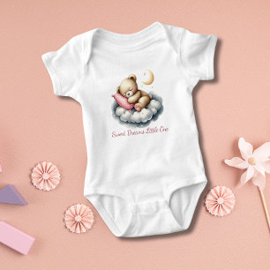 Sleeping Baby Bear on Cloud Star Baby Shower Gift  Bodysuit