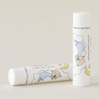 Sleeping baby boy baby shower lip balm