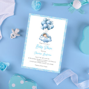 Sleeping Baby Clouds Boy Baby Shower Invitation