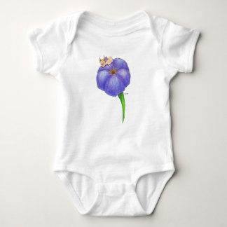 Sleeping Baby Fairy On Morning Glory Baby Bodysuit