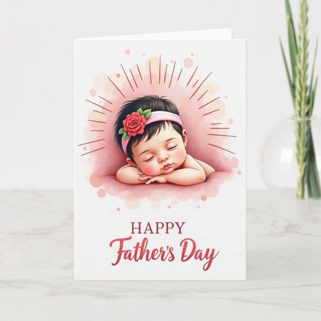 Sleeping Baby Fathers Day Card (Front)