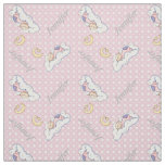Sleeping baby girl, name &amp; pink polka dot nursery fabric