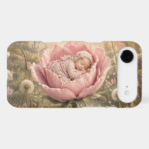 Sleeping baby in pink flower iPhone 17 air case