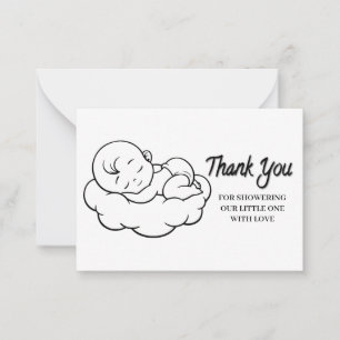 Sleeping Baby On Cloud Thank You Note Card