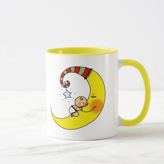 Sleeping baby on the moon mug (Right)