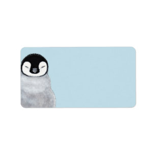 Sleeping Baby Penguin Chick Blank Label