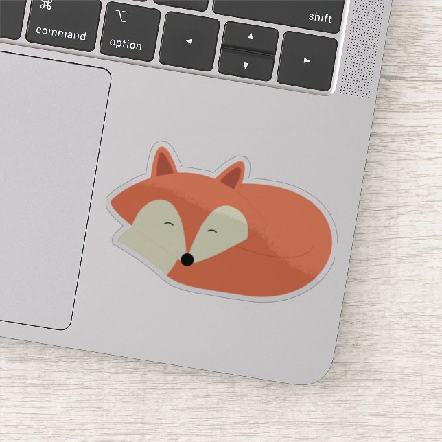 Sleeping Baby Red Fox Sticker (Detail)