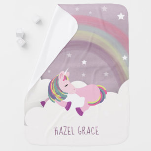 Sleeping Baby Unicorn Rainbow Baby Blanket