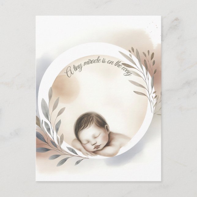 Sleeping Baby Watercolor Illustration Postcard (Front)