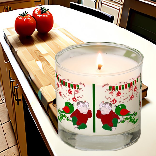 Sleeping Babys First Christmas Art Chirping Birdie Scented Candle (Sleeping Baby's First Christmas Art Chirping Birdie Scented Candle)