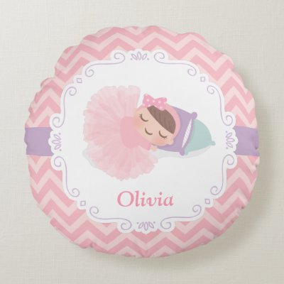 Cute Baby Girl Cactus Round Pillow Zazzle Com