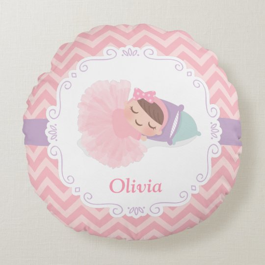 Sleeping Ballerina Baby Nursery Room Decor Round Pillow Sleeping Ballerina Baby Nursery Room Decor Round Pillow