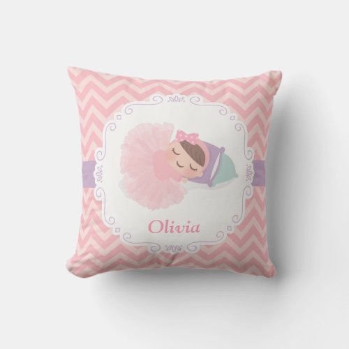 Sleeping Ballerina Baby Girl Room Decor Pillow