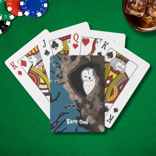 Sleeping Barn Owl Poker Cards