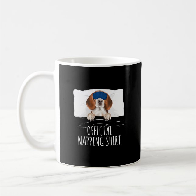 Sleeping Beagle Dog Official Napping/ Funny Beagle Coffee Mug (Left)