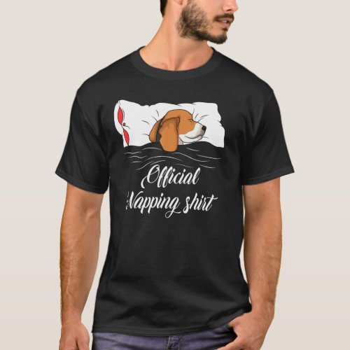 Sleeping Beagle Pajamas Dog Lover  Official Nappin T_Shirt