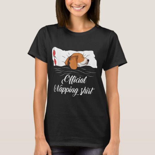 Sleeping Beagle Pyjamas Dog Lover Gift Official Na T_Shirt
