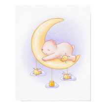 Sleeping Bear and Bees Cute Cartoon Art