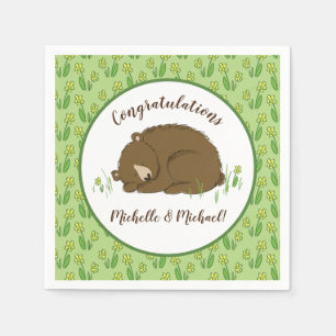 Sleeping Bear Baby Shower Woodland Napkins