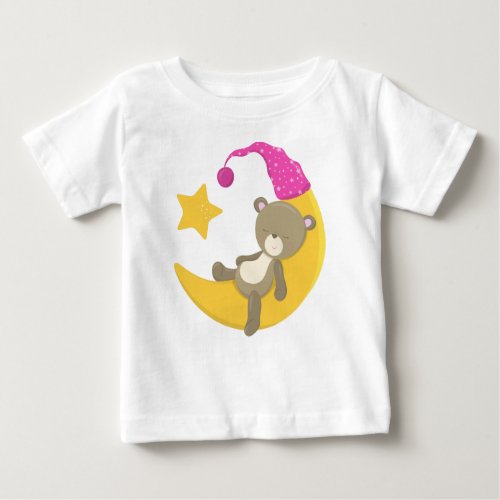 Sleeping Bear Bear On The Moon Cute Bear Baby T_Shirt