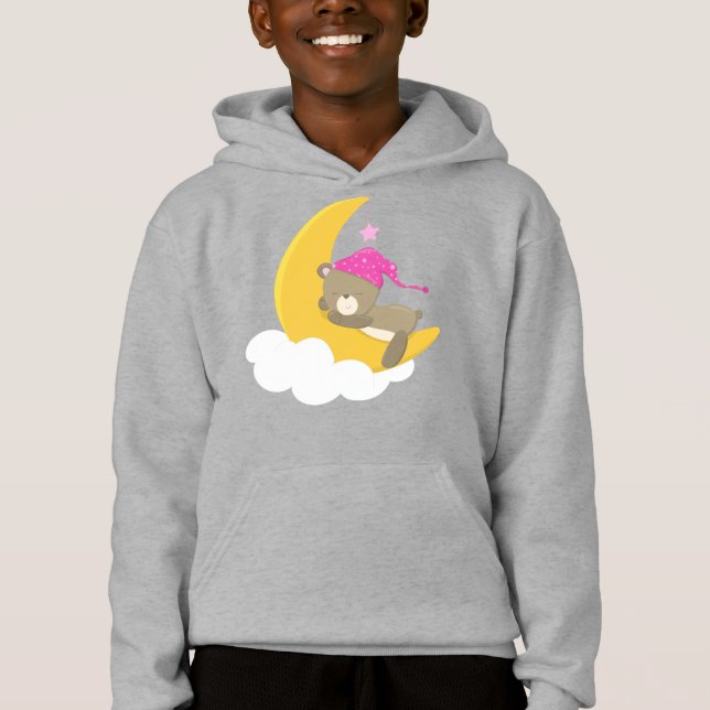 Sleeping Bear, Bear On The Moon, Little Bear Hoodie (Front)