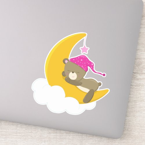 Sleeping Bear Bear On The Moon Little Bear Sticker