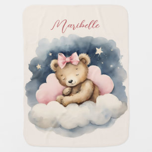 Sleeping Bear Celestial Girl Baby Blanket