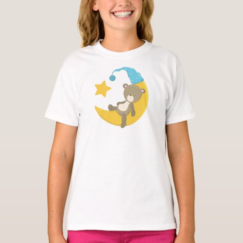 Sleeping Bear Cute Bear Bear On The Moon T_Shirt