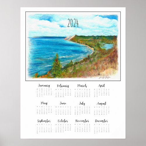 Sleeping Bear Dunes 2024 Calendar Art Print