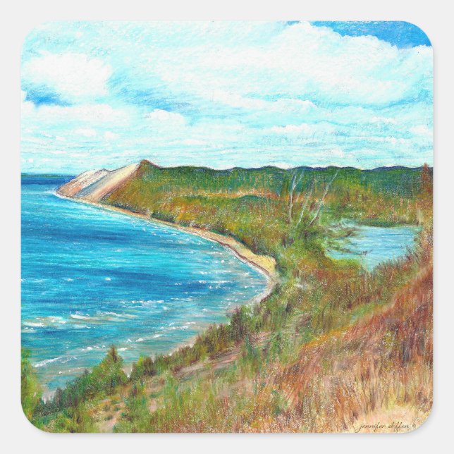 Sleeping Bear Dunes Lakeshore Michigan Beach Park Square Sticker (Front)