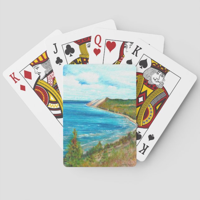 Sleeping Bear Dunes Lakeshore Michigan Beach Poker Cards (Back)