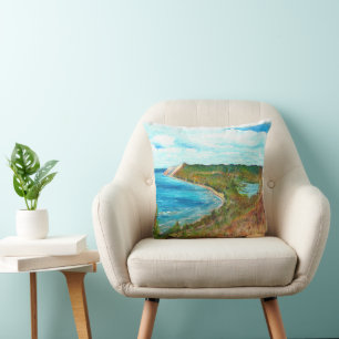 Sleeping Bear Dunes Lakeshore Michigan Beach Throw Pillow