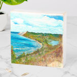Sleeping Bear Dunes Lakeshore Michigan Beach Wooden Box Sign<br><div class="desc">Beautiful colored pencil drawing of Sleeping Bear Dunes National Shoreline Michigan. Art by Jenn Steffen of Jenn's Emporium.</div>