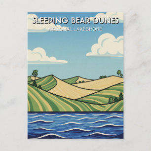 Sleeping Bear Dunes Michigan Travel Postcard