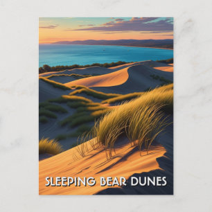 Sleeping Bear Dunes Michigan Travel Postcard