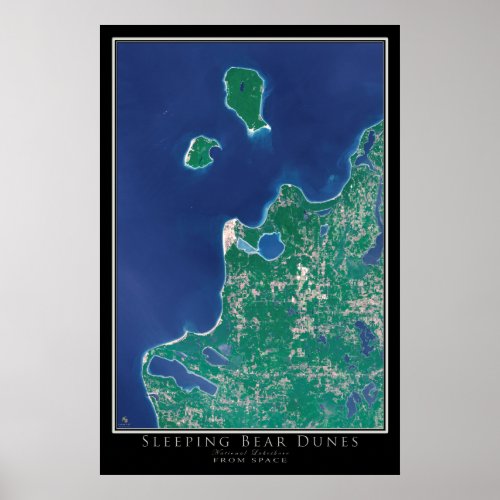 Sleeping Bear Dunes National Lakeshore Satellite Poster