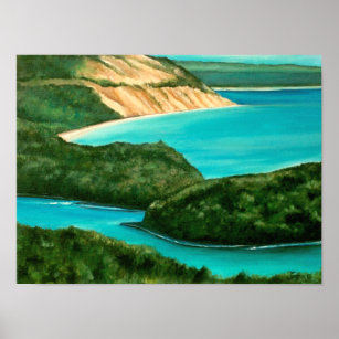 Sleeping Bear Dunes Art Wall Décor Zazzle Sleeping Bear Dunes Painting Poster