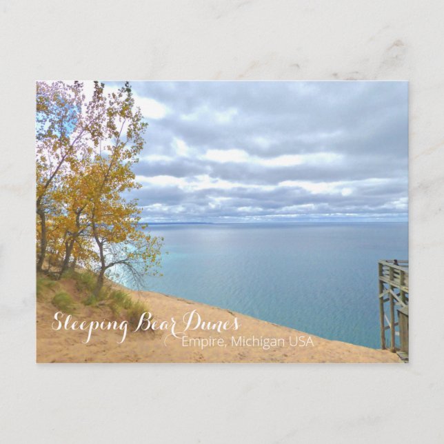 SLEEPING BEAR DUNES/VIEW OF LAKE MICHIGAN POSTCARD (Front)