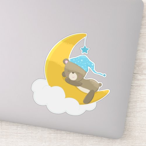 Sleeping Bear Little Bear Bear On The Moon Sticker