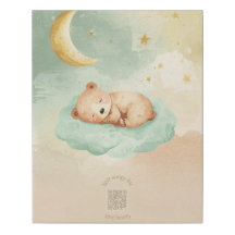 Sleeping Bear Nursery Canvas – Watercolor Clouds