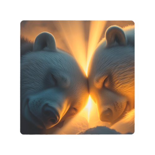 Sleeping Bears Dreamland Metal Print