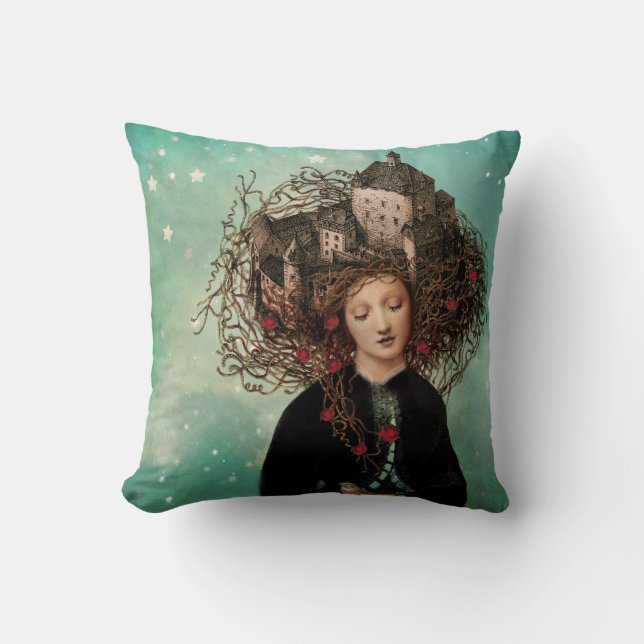 Sleeping Beauties Dream Throw Pillow (Front)