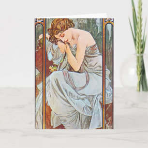 Sleeping Beautiful Woman Card
