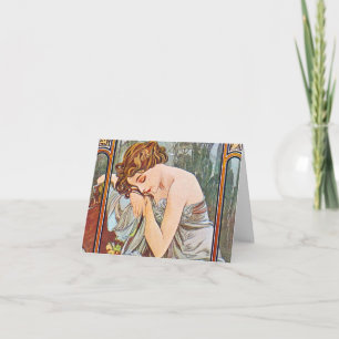 Sleeping Beautiful Woman  Card